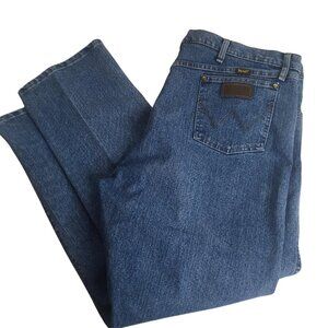 Wrangler Jeans Mens 42x32 Blue 47MACSB Advanced Comfort Regular Fit Denim Pants